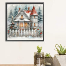 Load image into Gallery viewer, Diamond Painting - Full Round - Winter white and red house (30*30CM)