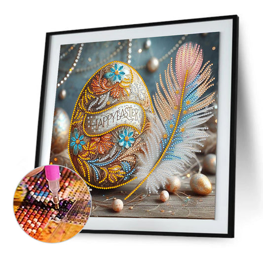Diamond Painting - Full Round - Easter egg feather (30*30CM)