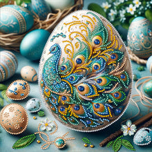 Load image into Gallery viewer, Diamond Painting - Full Round - Easter egg peacock (30*30CM)