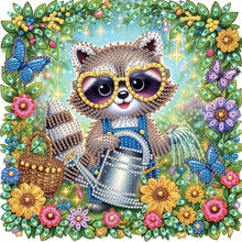 Load image into Gallery viewer, Diamond Painting - Partial Special Shaped - Raccoon (30*30CM)