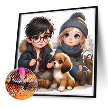 Load image into Gallery viewer, Diamond Painting - Full Round - Cartoon Character And Dog (40*40CM)