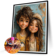 Load image into Gallery viewer, Diamond Painting - Full Round - Green Sweethearts Boy And Girl (40*50CM)