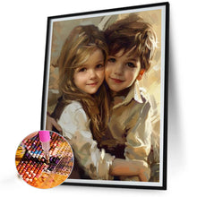 Load image into Gallery viewer, Diamond Painting - Full Round - Green Sweethearts Boy And Girl (40*50CM)