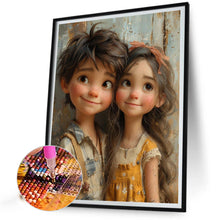 Load image into Gallery viewer, Diamond Painting - Full Round - Green Sweethearts Boy And Girl (40*50CM)