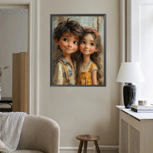 Load image into Gallery viewer, Diamond Painting - Full Round - Green Sweethearts Boy And Girl (40*50CM)