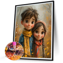 Load image into Gallery viewer, Diamond Painting - Full Round - Green Sweethearts Boy And Girl (40*50CM)