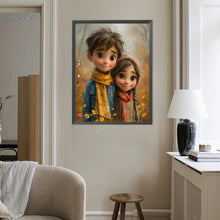 Load image into Gallery viewer, Diamond Painting - Full Round - Green Sweethearts Boy And Girl (40*50CM)