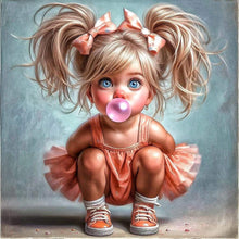 Load image into Gallery viewer, Diamond Painting - Full Round - Cute Big-Eyed Girl (40*40CM)