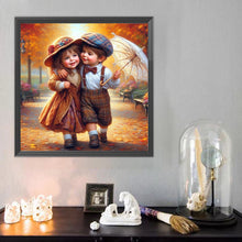 Load image into Gallery viewer, Diamond Painting - Full Round - Green Sweethearts Boy And Girl (40*40CM)