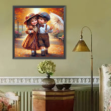 Load image into Gallery viewer, Diamond Painting - Full Round - Green Sweethearts Boy And Girl (40*40CM)