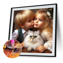 Load image into Gallery viewer, Diamond Painting - Full Round - Green Sweethearts Boy And Girl (40*40CM)