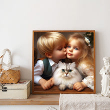 Load image into Gallery viewer, Diamond Painting - Full Round - Green Sweethearts Boy And Girl (40*40CM)