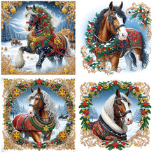 Load image into Gallery viewer, 4pcs Partial Special Diamond Painting Set - Christmas Horse (40*40CM)