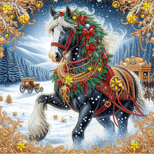 Load image into Gallery viewer, 4pcs Partial Special Diamond Painting Set - Christmas Horse (40*40CM)