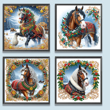Load image into Gallery viewer, 4pcs Partial Special Diamond Painting Set - Christmas Horse (40*40CM)