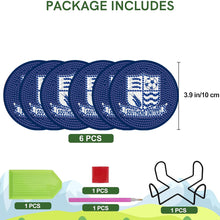 Load image into Gallery viewer, 6Pcs Wooden Football Club Diamond Painting Coasters DIY Coaster Diamond Dot Kits