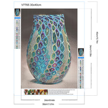 Load image into Gallery viewer, Diamond Painting - Full Round - Blue and green vase (30*40CM)