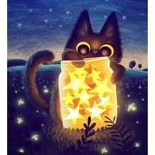 Load image into Gallery viewer, AB Diamond Painting - Full Round - Night Star Bottle And Black Cat (45*50CM)
