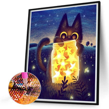 Load image into Gallery viewer, AB Diamond Painting - Full Round - Night Star Bottle And Black Cat (45*50CM)