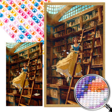 Load image into Gallery viewer, AB Diamond Painting - Full Round - Belle In The Library (40*70CM)