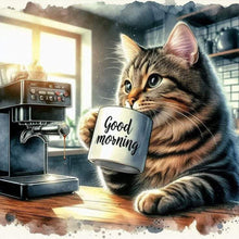 Load image into Gallery viewer, Diamond Painting - Full Round - Good Morning Cat (40*40CM)