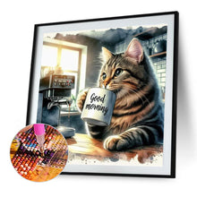 Load image into Gallery viewer, Diamond Painting - Full Round - Good Morning Cat (40*40CM)