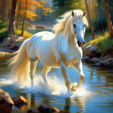 Load image into Gallery viewer, Diamond Painting - Full Round - Horse In The River (40*40CM)