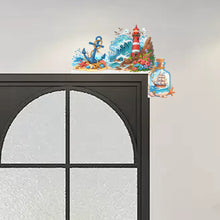 Load image into Gallery viewer, Ocean Lighthouse 5D DIY Wooden Door Topper Diamond Painting Door Corner Decor