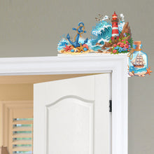 Load image into Gallery viewer, Ocean Lighthouse 5D DIY Wooden Door Topper Diamond Painting Door Corner Decor