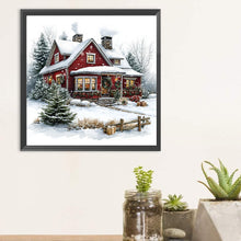 Load image into Gallery viewer, Diamond Painting - Full Round - House With Snow Scene (30*30CM)