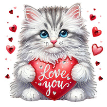 Load image into Gallery viewer, Diamond Painting - Partial Special Shaped - Loving Cat (30*30CM)