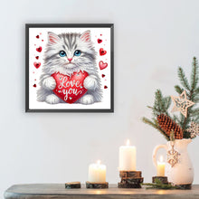 Load image into Gallery viewer, Diamond Painting - Partial Special Shaped - Loving Cat (30*30CM)