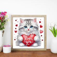 Load image into Gallery viewer, Diamond Painting - Partial Special Shaped - Loving Cat (30*30CM)