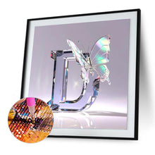 Load image into Gallery viewer, Diamond Painting - Full Round - Crystal Butterfly Letter D (30*30CM)