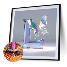 Load image into Gallery viewer, Diamond Painting - Full Round - Crystal Butterfly Letter L (30*30CM)