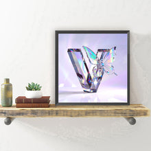 Load image into Gallery viewer, Diamond Painting - Full Round - Crystal Butterfly Letter V (30*30CM)