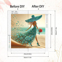 Load image into Gallery viewer, Diamond Painting - Partial Special Shaped - Beautiful Skirt Woman (30*30CM)