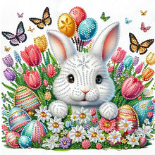 Load image into Gallery viewer, Diamond Painting - Partial Special Shaped - Bunny And Flower (30*30CM)