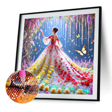 Load image into Gallery viewer, Diamond Painting - Full Round - Girl In Floral Dress (40*40CM)