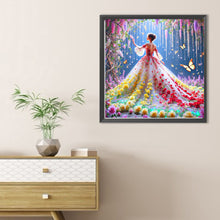 Load image into Gallery viewer, Diamond Painting - Full Round - Girl In Floral Dress (40*40CM)