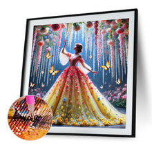 Load image into Gallery viewer, Diamond Painting - Full Round - Girl In Floral Dress (40*40CM)