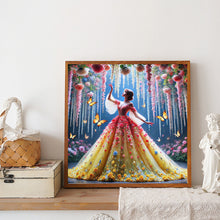 Load image into Gallery viewer, Diamond Painting - Full Round - Girl In Floral Dress (40*40CM)