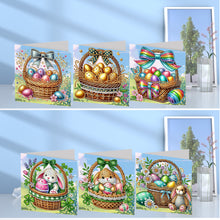 Load image into Gallery viewer, 6Pcs Easter Eggs Diamond Painting Card Rhinestone Art Card for Party Favors