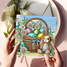 Load image into Gallery viewer, 6Pcs Easter Eggs Diamond Painting Card Rhinestone Art Card for Party Favors