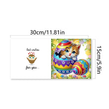 Load image into Gallery viewer, 6Pcs Easter Cats Diamond Painting Card Rhinestone Art Card for Party Favors
