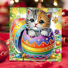 Load image into Gallery viewer, 6Pcs Easter Cats Diamond Painting Card Rhinestone Art Card for Party Favors