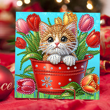 Load image into Gallery viewer, 6Pcs Easter Animals Diamond Painting Card Rhinestone Art Card for Party Favors
