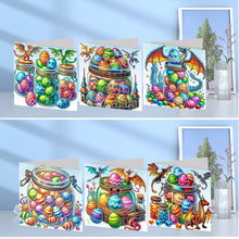 Load image into Gallery viewer, 6Pcs Easter Eggs Diamond Painting Card Rhinestone Art Card for Party Favors
