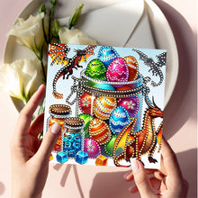 Load image into Gallery viewer, 6Pcs Easter Eggs Diamond Painting Card Rhinestone Art Card for Party Favors