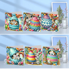 Load image into Gallery viewer, 6Pcs Easter Eggs Rabbits Diamond Painting Card Rhinestone Art Card for Adults